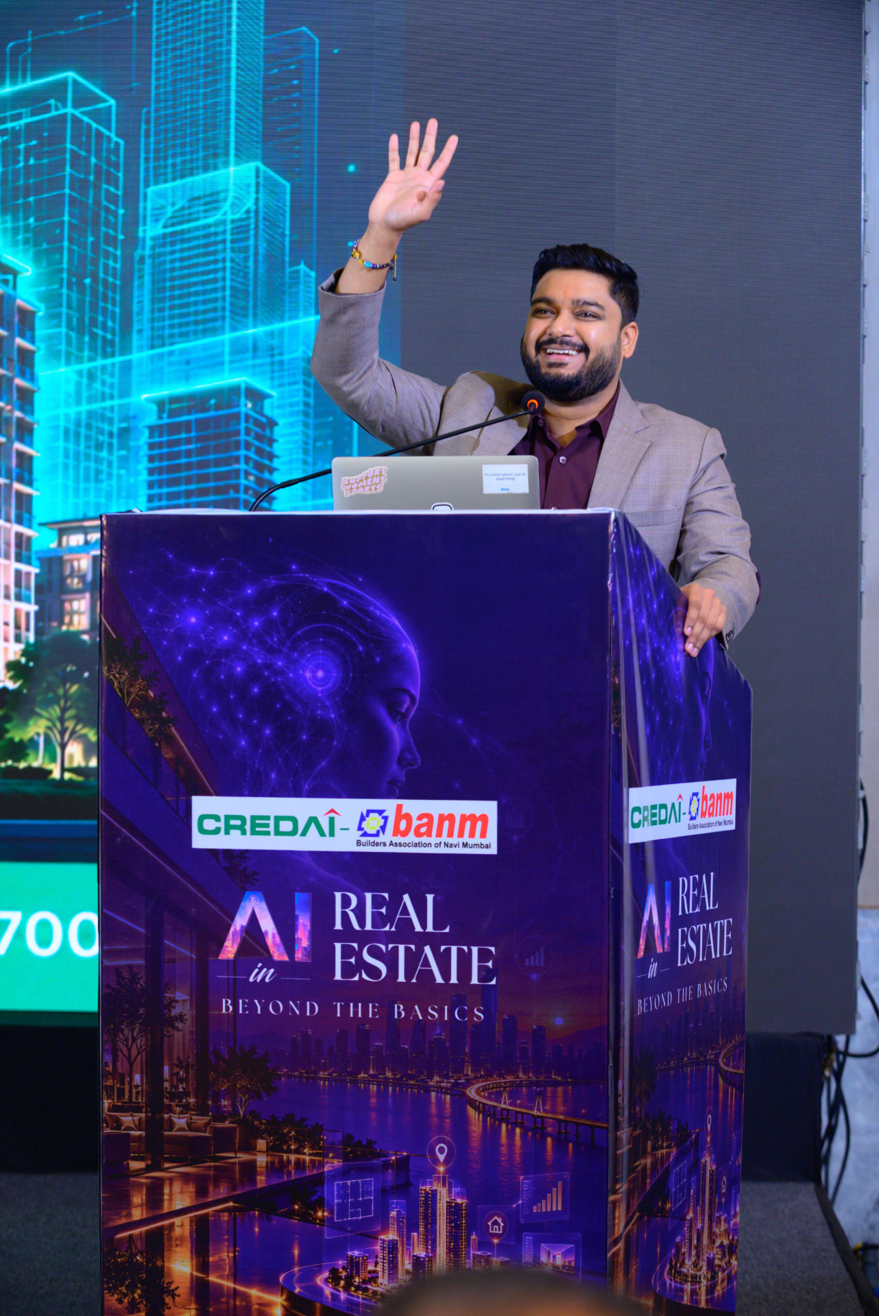 Lakshit Sethiya speaking at the CREDAI BANM AI in Real Estate event